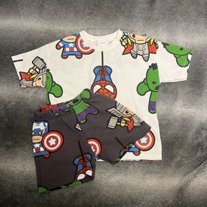 Zara Marvel Print Kids Short Set Size 2yrs old Like New Condition